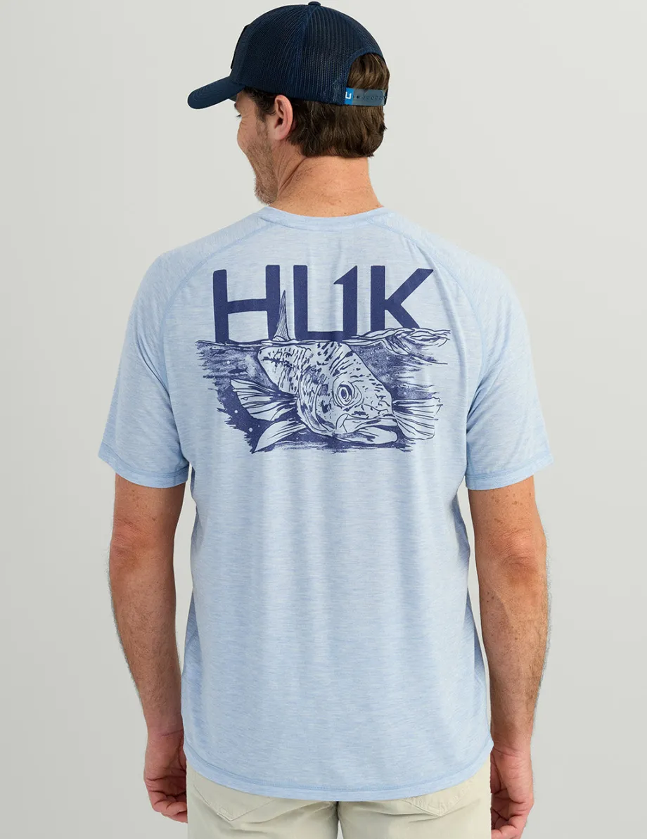 Huk Gear T-Shirts|Performance Tops-Drift Short Sleeve Performance Tee Windsurfer Heather