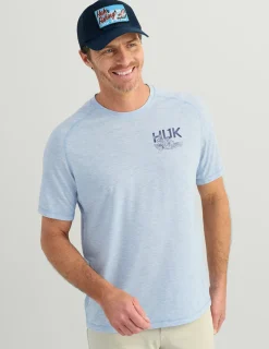 Huk Gear T-Shirts|Performance Tops-Drift Short Sleeve Performance Tee Windsurfer Heather