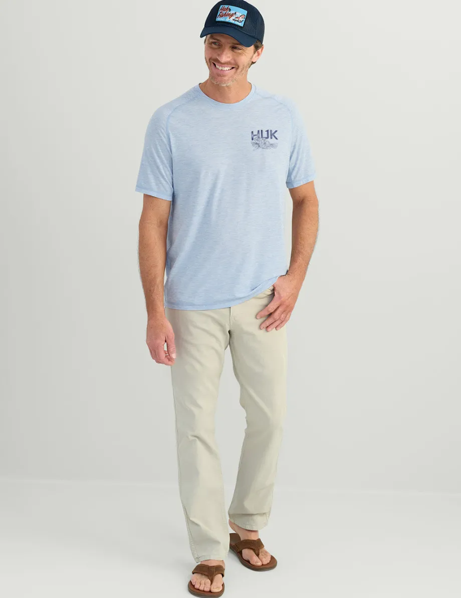 Huk Gear T-Shirts|Performance Tops-Drift Short Sleeve Performance Tee Windsurfer Heather