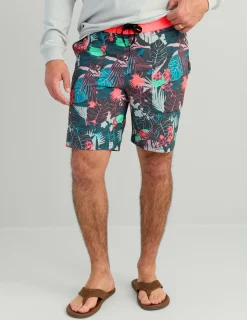 Huk Gear Swim-East Point Boardshorts Volcanic Ash Radical Botanical