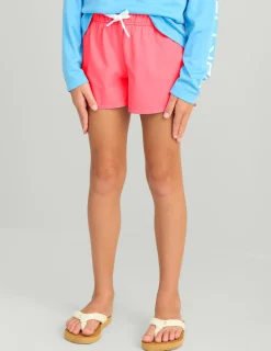 Huk Gear Swim-Girls Pursuit Volley Swim Short Neon Coral