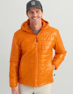 Huk Gear Insulation-Gulf Stream Insulated Hooded Jacket Orange Pepper