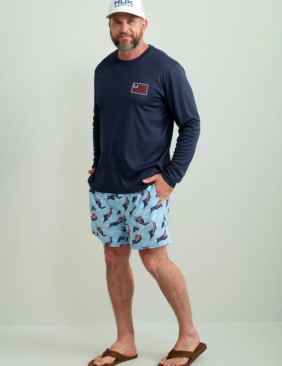 Huk Gear Performance Tops-Huk And Bars Pursuit Performance Crew Naval Academy