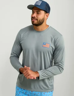 Huk Gear Performance Tops-Huk And Bars Pursuit Performance Crew Night Owl