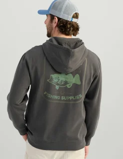 Huk Gear Hoodies & Pullovers-Huk and Co Cotton Fleece Hoodie Volcanic Ash