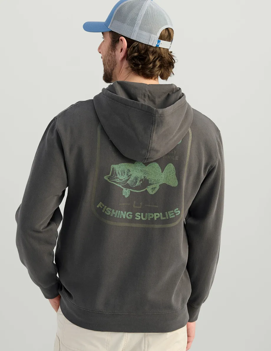 Huk Gear Hoodies & Pullovers-Huk and Co Cotton Fleece Hoodie Volcanic Ash