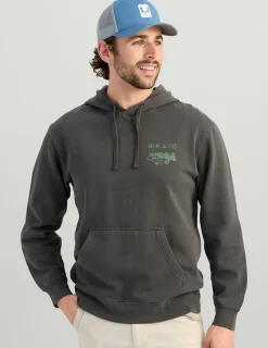 Huk Gear Hoodies & Pullovers-Huk and Co Cotton Fleece Hoodie Volcanic Ash