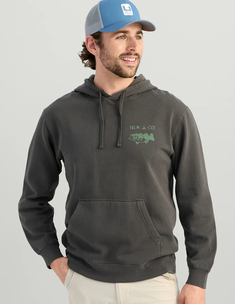 Huk Gear Hoodies & Pullovers-Huk and Co Cotton Fleece Hoodie Volcanic Ash