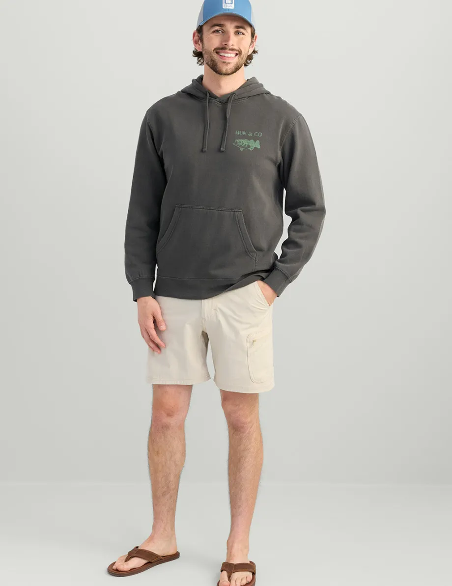 Huk Gear Hoodies & Pullovers-Huk and Co Cotton Fleece Hoodie Volcanic Ash