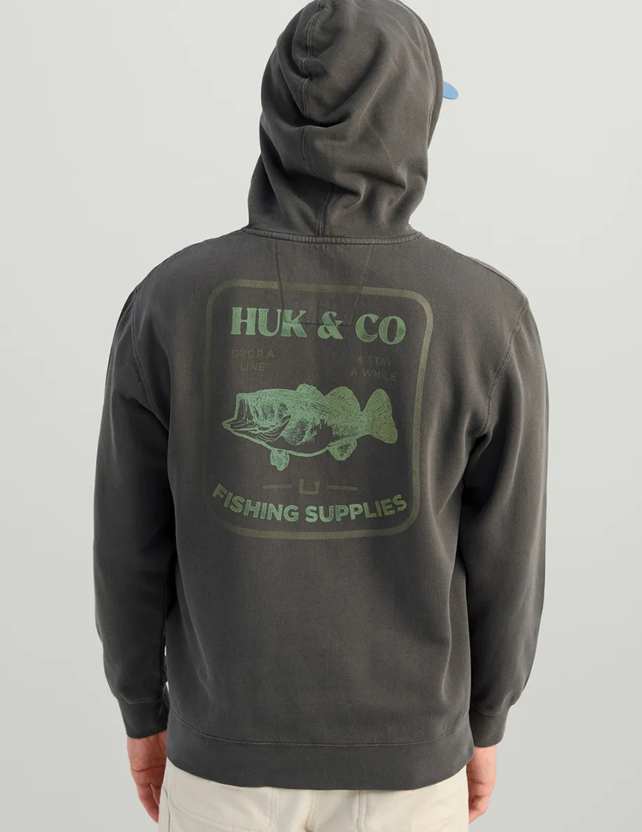 Huk Gear Hoodies & Pullovers-Huk and Co Cotton Fleece Hoodie Volcanic Ash