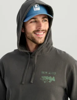 Huk Gear Hoodies & Pullovers-Huk and Co Cotton Fleece Hoodie Volcanic Ash