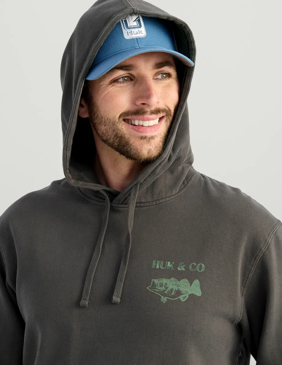 Huk Gear Hoodies & Pullovers-Huk and Co Cotton Fleece Hoodie Volcanic Ash