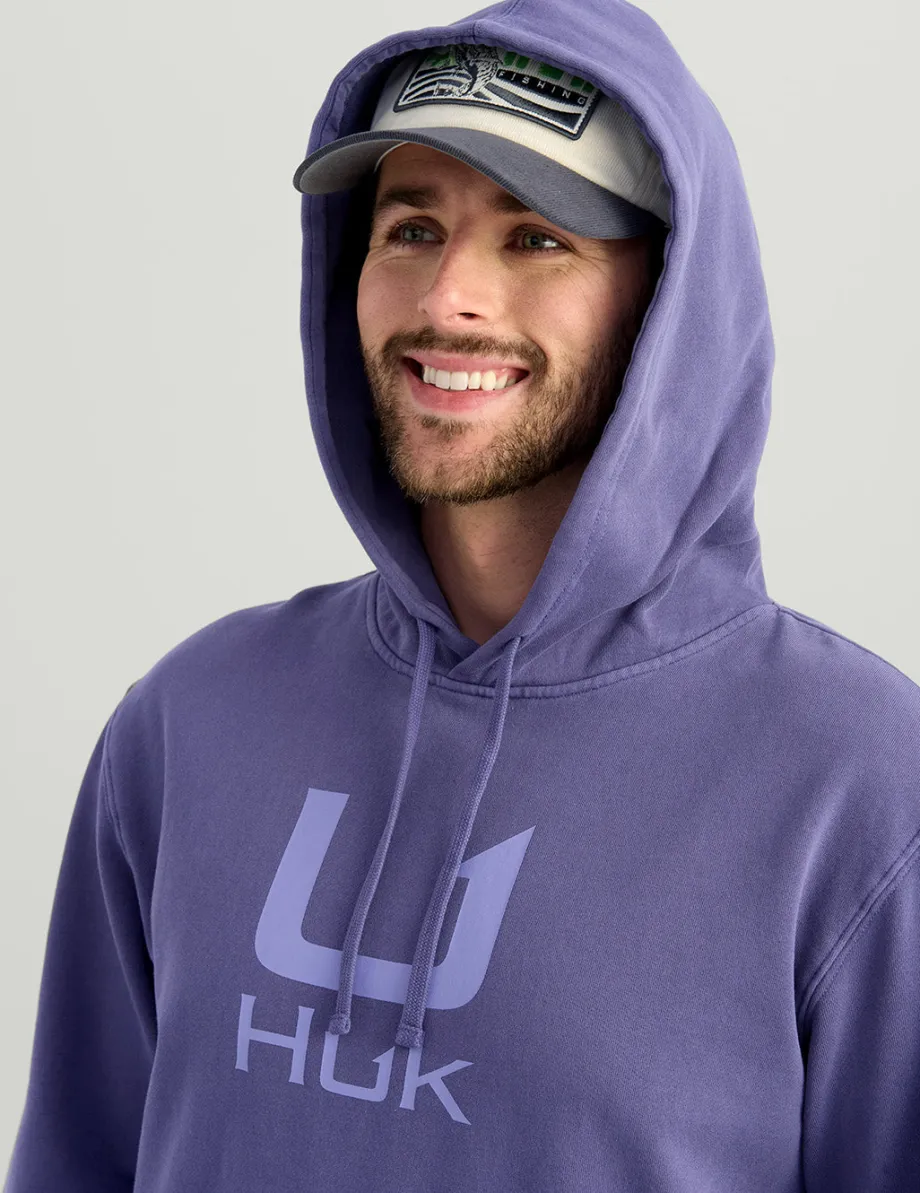 Huk Gear Hoodies & Pullovers-Huk Barb U Cotton Fleece Hoodie Skipper Blue