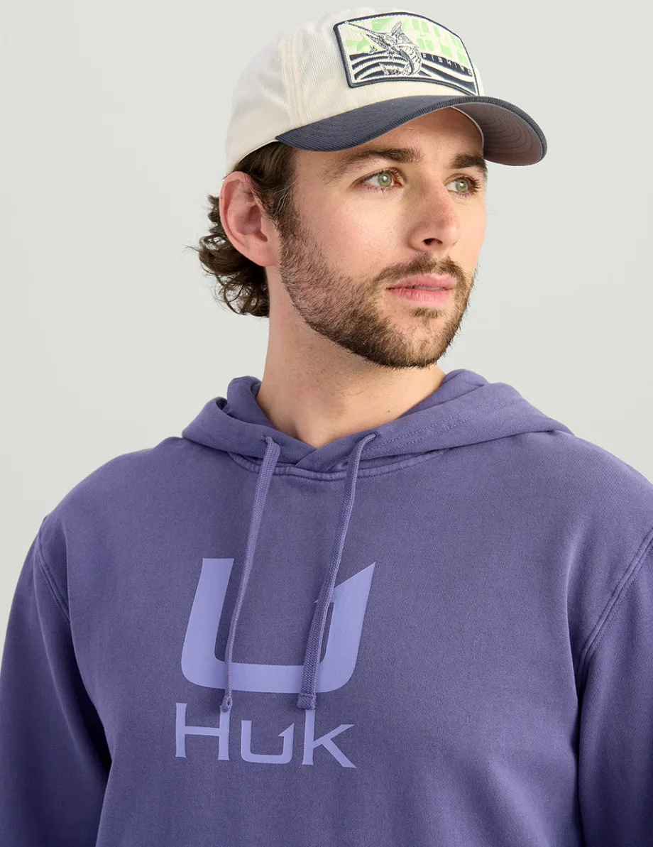 Huk Gear Hoodies & Pullovers-Huk Barb U Cotton Fleece Hoodie Skipper Blue