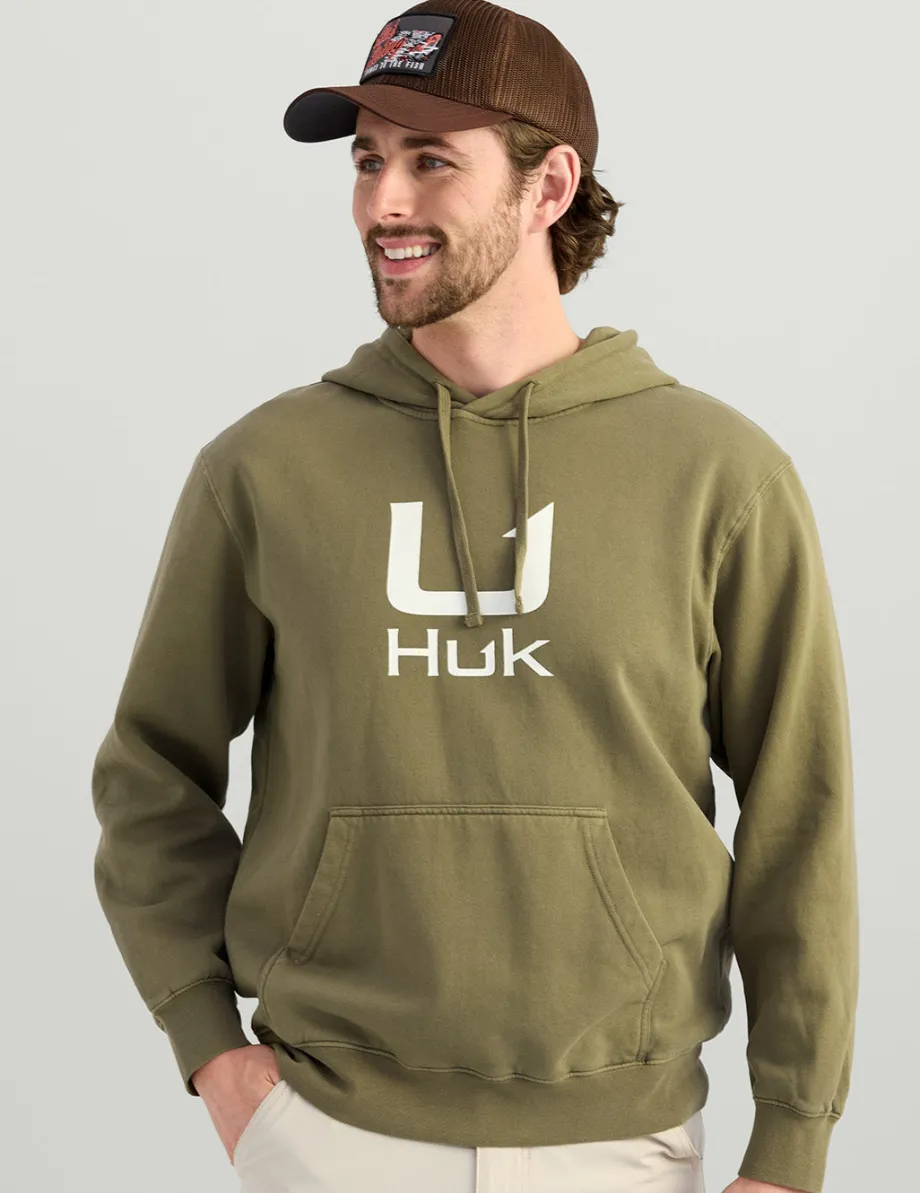 Huk Gear Hoodies & Pullovers-Huk Barb U Cotton Fleece Hoodie Moss