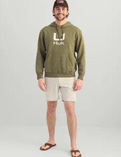 Huk Gear Hoodies & Pullovers-Huk Barb U Cotton Fleece Hoodie Moss