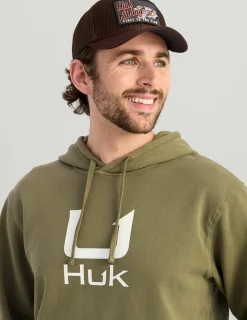 Huk Gear Hoodies & Pullovers-Huk Barb U Cotton Fleece Hoodie Moss