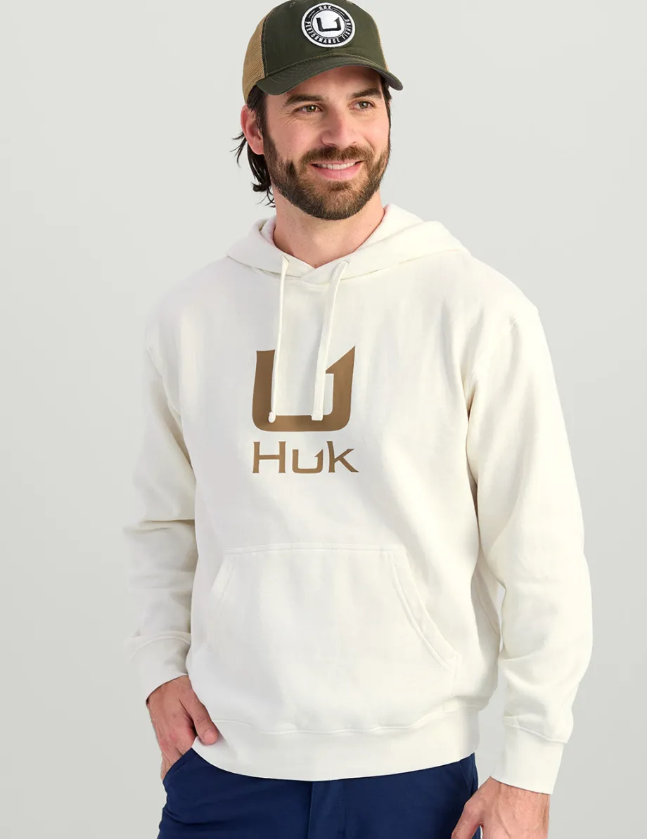Huk Gear Hoodies & Pullovers-Huk Barb U Cotton Fleece Hoodie Egret