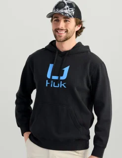Huk Gear Hoodies & Pullovers-Huk Barb U Cotton Fleece Hoodie Black