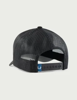 Huk Gear Hats-Huk Circle Patch Trucker Hat Black
