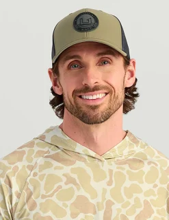 Huk Gear Hats-Huk Circle Patch Trucker Hat Moss