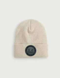 Huk Gear Hats-Huk Embossed Beanie Natural