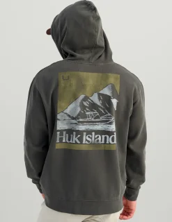 Huk Gear Hoodies & Pullovers-Huk Island Cotton Fleece Hoodie Volcanic Ash