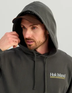 Huk Gear Hoodies & Pullovers-Huk Island Cotton Fleece Hoodie Volcanic Ash