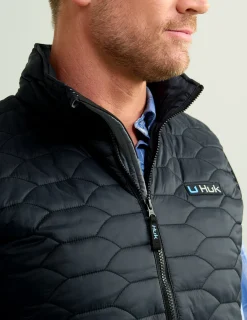 Huk Gear Vests-Huk Scale Primaloft Vest Black