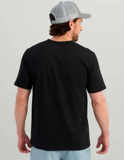 Huk Gear T-Shirts-Huk Stacked Logo Tee Black