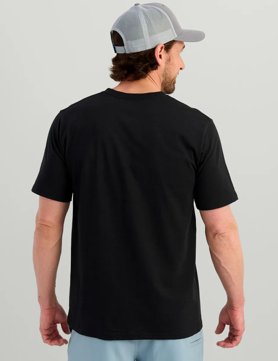 Huk Gear T-Shirts-Huk Stacked Logo Tee Black