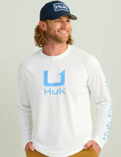 Huk Gear Performance Tops-Icon Performance Crew White