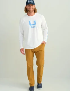 Huk Gear Performance Tops-Icon Performance Crew White