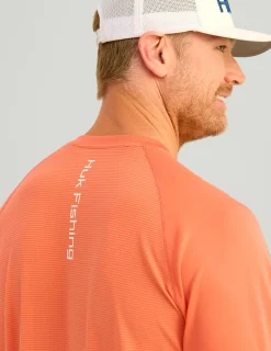 Huk Gear Performance Tops-Icon Performance Crew Fresh Salmon