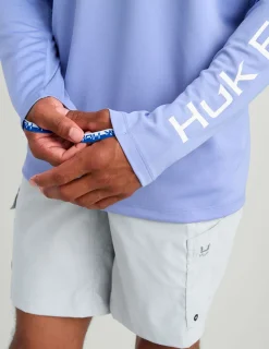 Huk Gear Performance Tops-Icon Performance Crew Lightning Sky