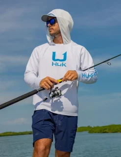 Huk Gear Performance Tops-Icon Performance Hoodie White