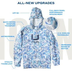 Huk Gear Performance Tops-Icon Performance Hoodie White