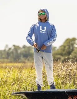 Huk Gear Performance Tops-Icon Performance Hoodie Lightning Sky