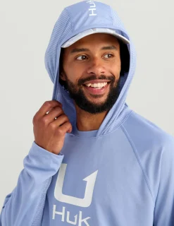 Huk Gear Performance Tops-Icon Performance Hoodie Lightning Sky