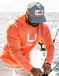 Huk Gear Performance Tops-Icon Performance Hoodie Fresh Salmon