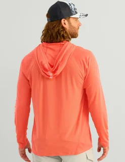 Huk Gear Performance Tops-Icon Performance Hoodie Fresh Salmon