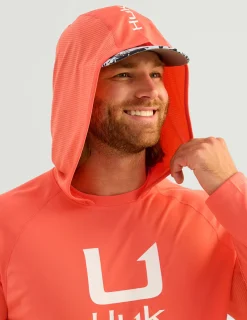 Huk Gear Performance Tops-Icon Performance Hoodie Fresh Salmon