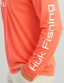 Huk Gear Performance Tops-Icon Performance Hoodie Fresh Salmon
