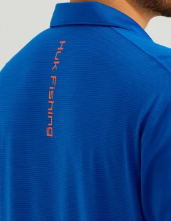 Huk Gear Polos|Performance Tops-Icon Performance Polo Ocean Blue