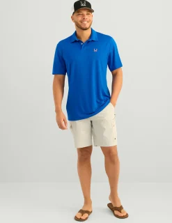 Huk Gear Polos|Performance Tops-Icon Performance Polo Ocean Blue