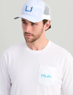 Huk Gear T-Shirts-KC Art Series Long Sleeve Pocket Tee White Marlin