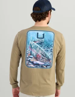 Huk Gear T-Shirts-KC Art Series Long Sleeve Pocket Tee Overland Trout