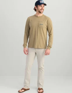 Huk Gear T-Shirts-KC Art Series Long Sleeve Pocket Tee Overland Trout