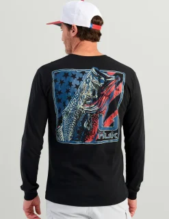 Huk Gear T-Shirts-KC Freshwater Icon Long Sleeve Pocket Tee Black