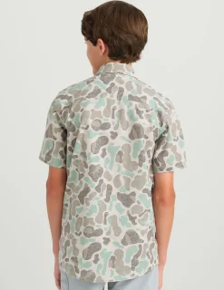 Huk Gear Button Downs-KC Kids Kona Short Sleeve Button-Down KC Volcanic Ash Camo
